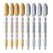 8 Pieces Metallic Marker Pens, Gold and Silver Metallic Permanent Markers for Artist Illustration, Crafts, Gift Card Making, Scrapbooking, Fabric, DIY Photo Album, Value